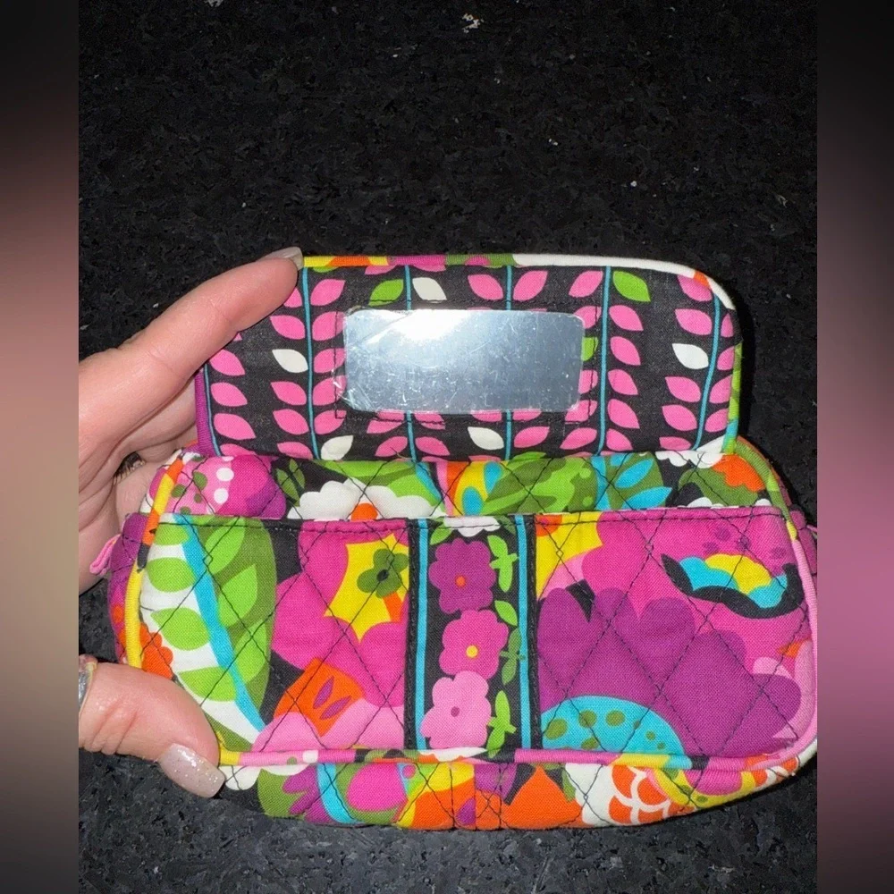 NEW VERA BRADLEY VA VA BLOOM MIRRORED MAKEUP BAG